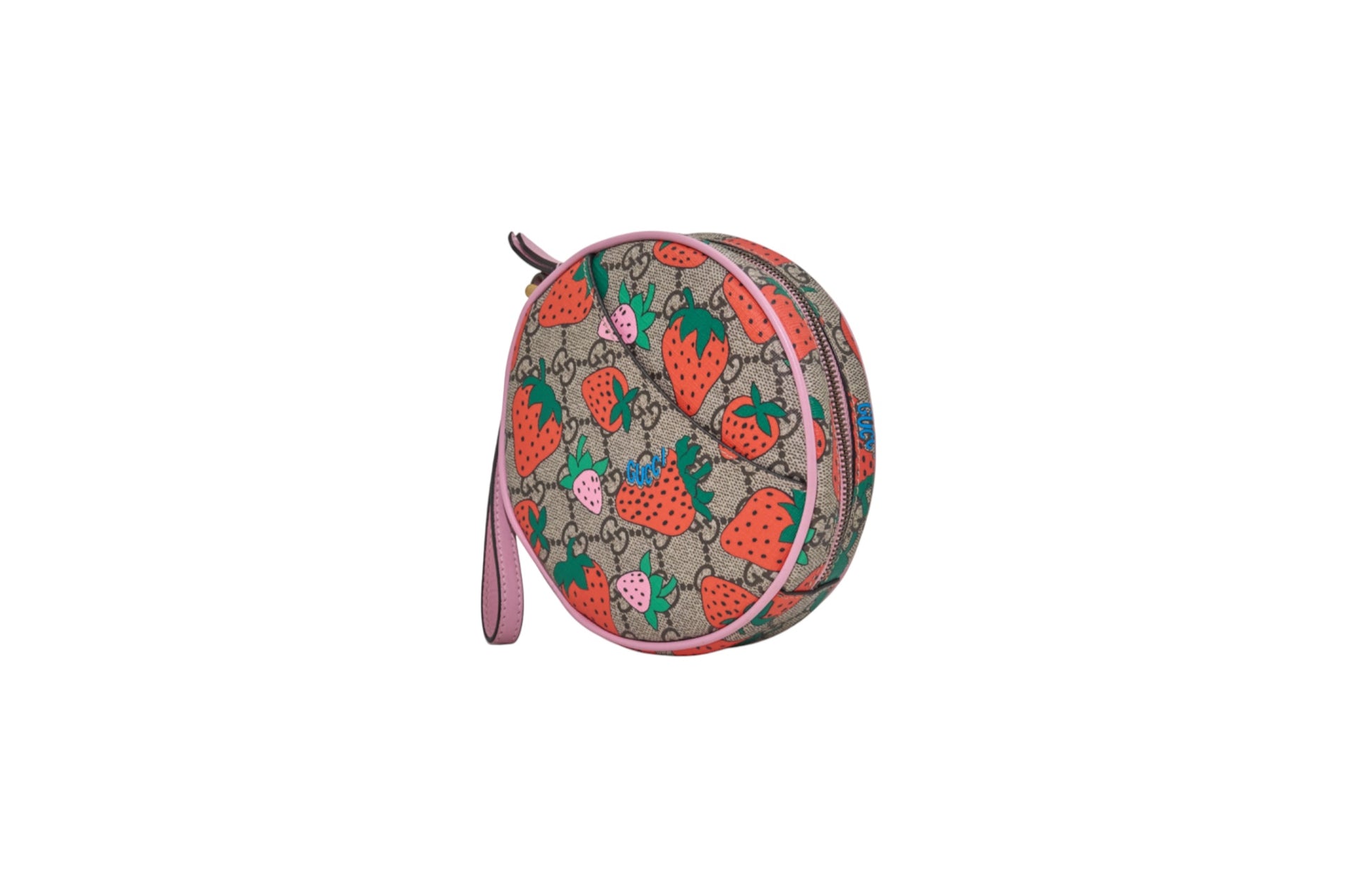 Gucci GG Strawberry Round Wrist Bag
