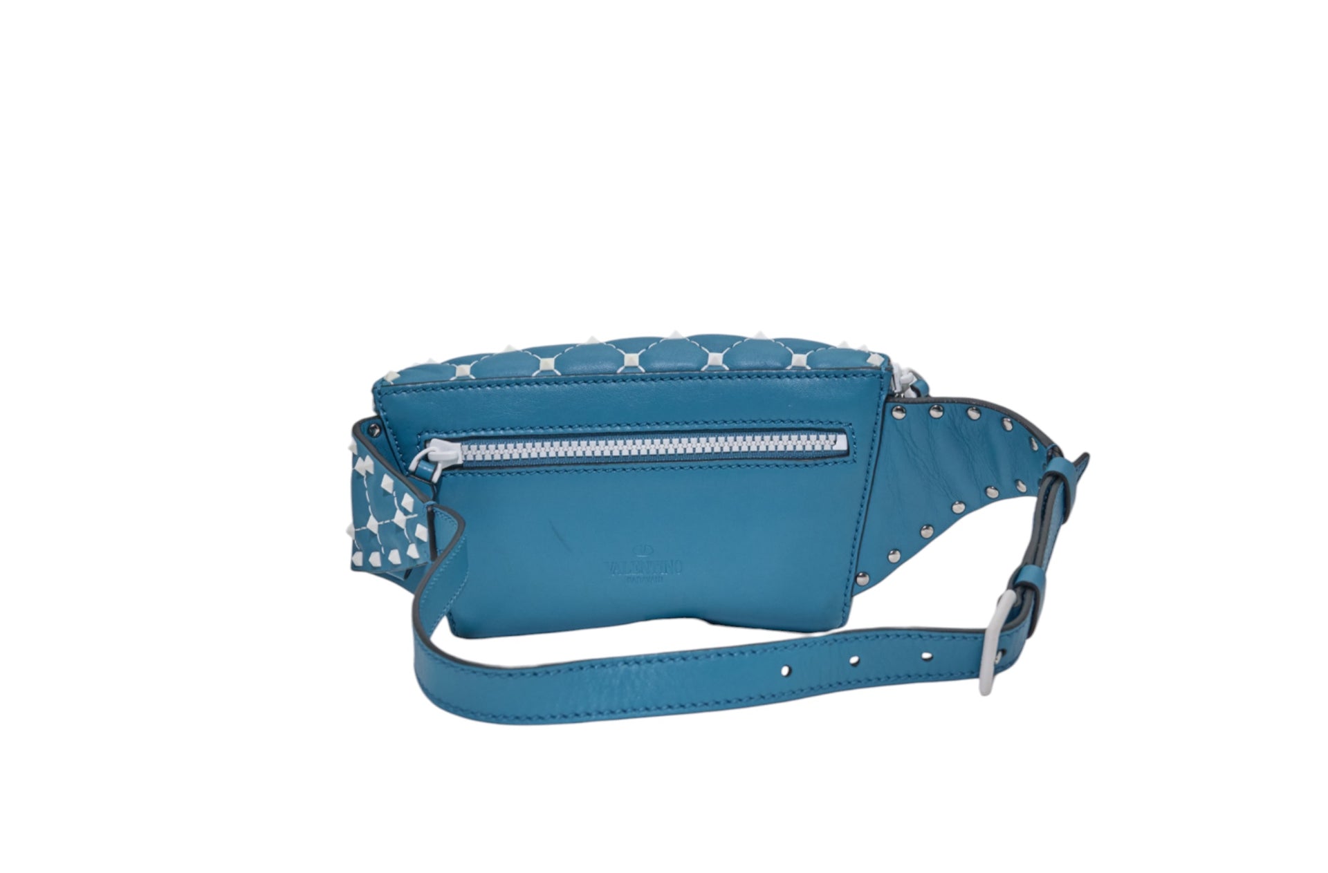 Valentino Rockstud Limited Edition Blue Belt Bag