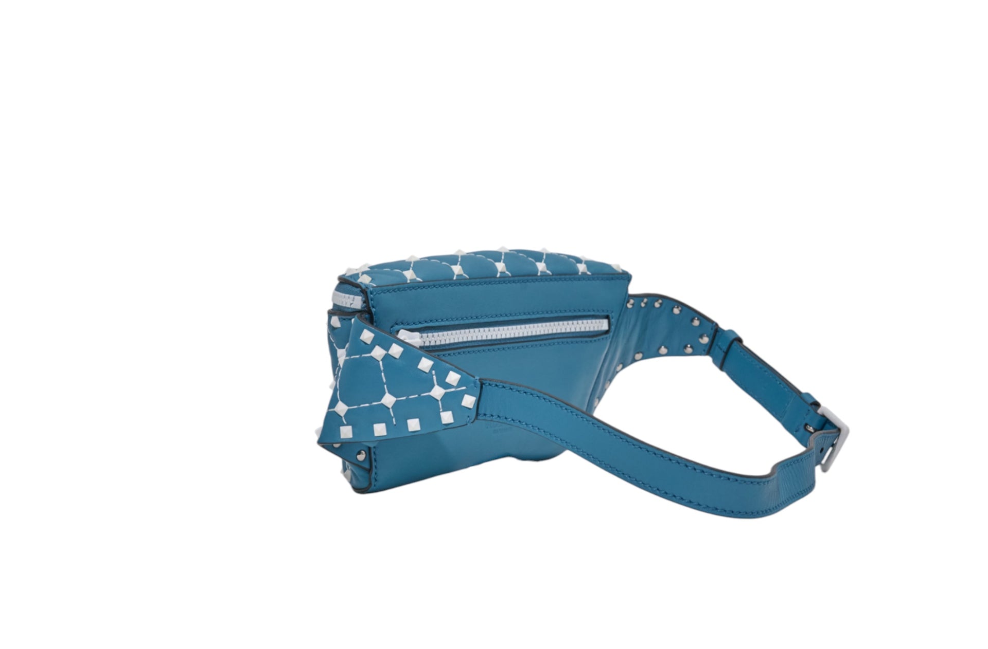 Valentino Rockstud Limited Edition Blue Belt Bag