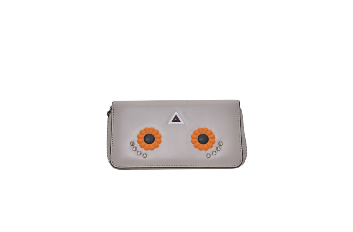 Fendi Faces Owl Wallet Gray