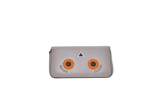 Fendi Faces Owl Wallet Gray