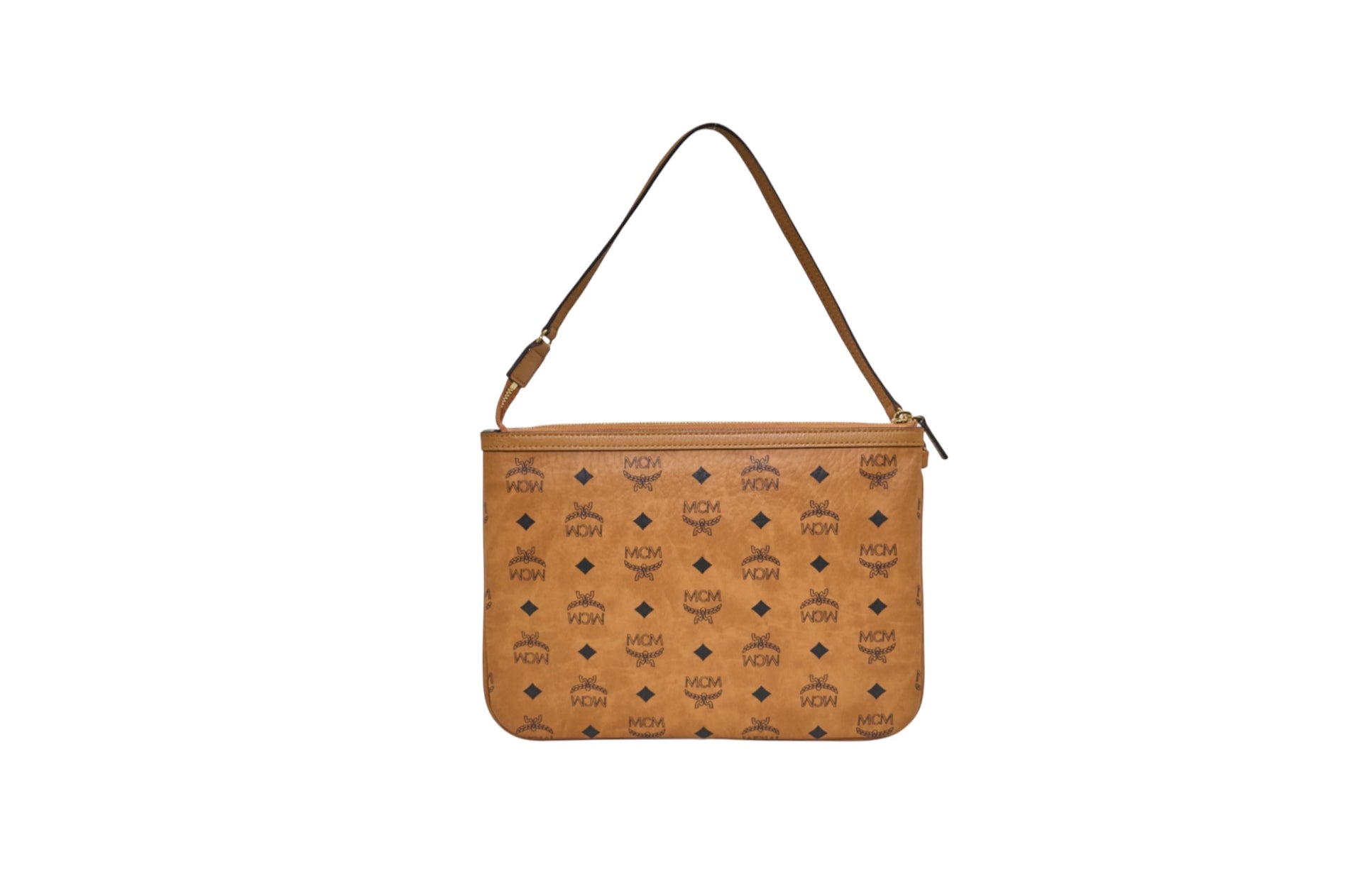 MCM Crossbody Pouch in Cognac Visetos