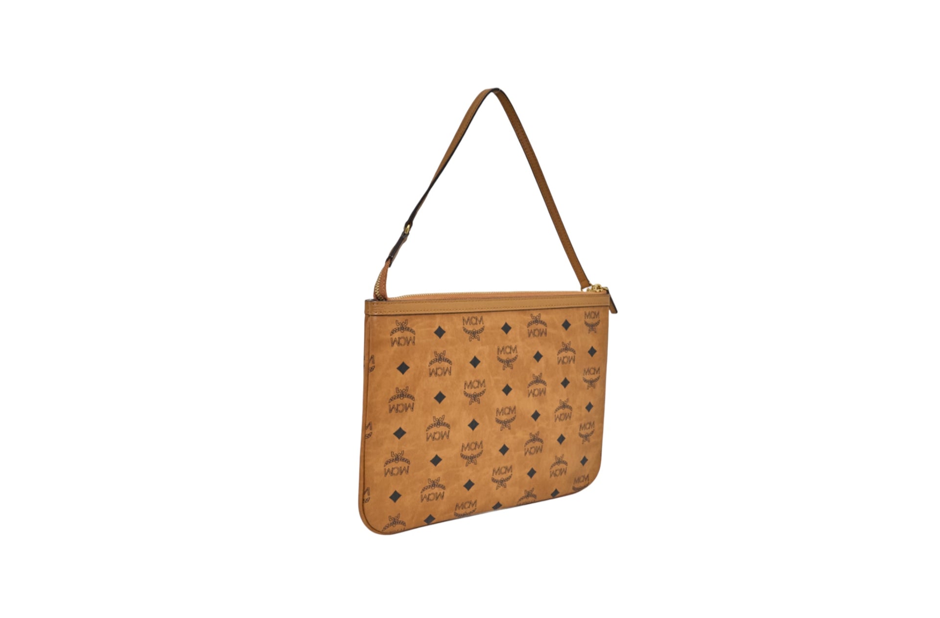 MCM Crossbody Pouch in Cognac Visetos