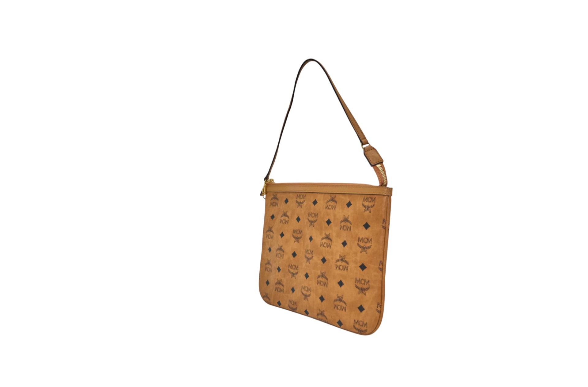 MCM Crossbody Pouch in Cognac Visetos