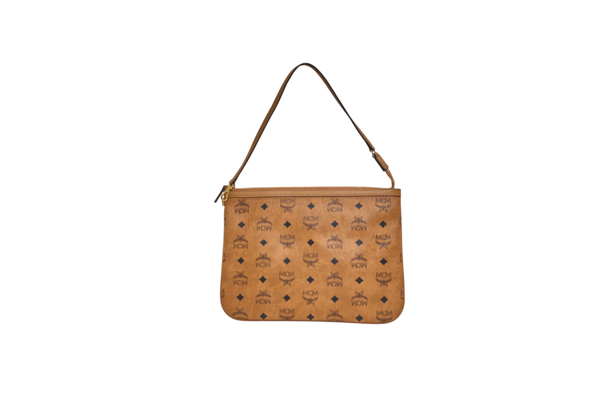 MCM Crossbody Pouch in Cognac Visetos