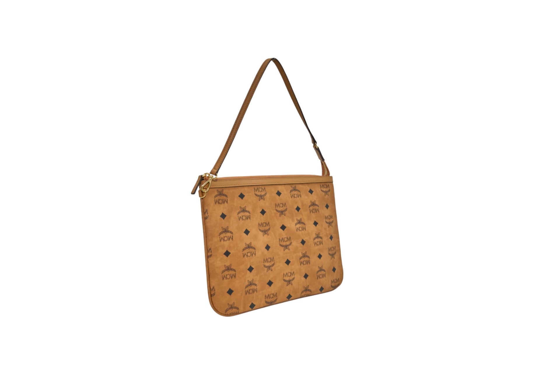 MCM Crossbody Pouch in Cognac Visetos
