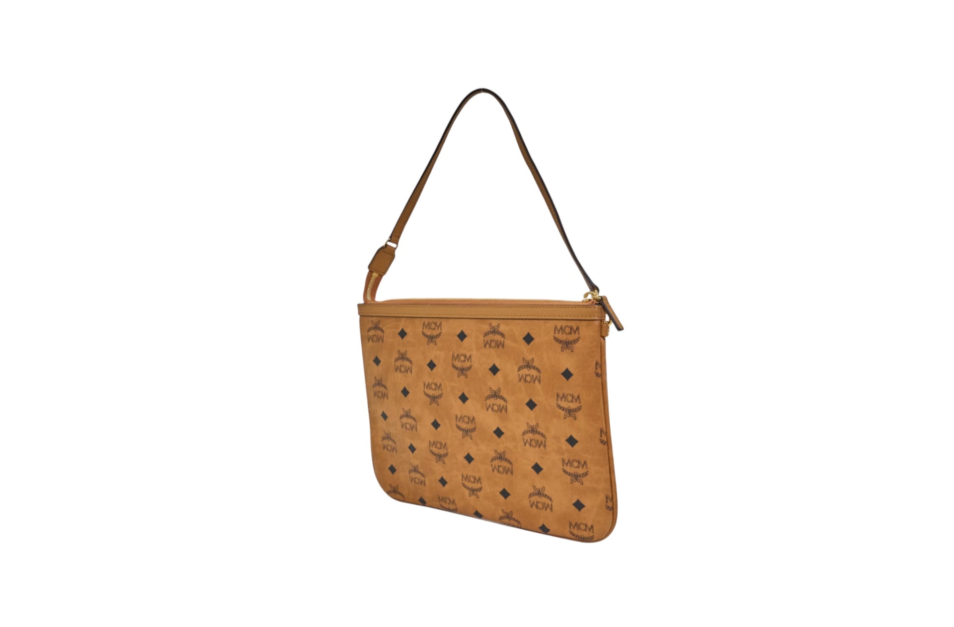 MCM Crossbody Pouch in Cognac Visetos