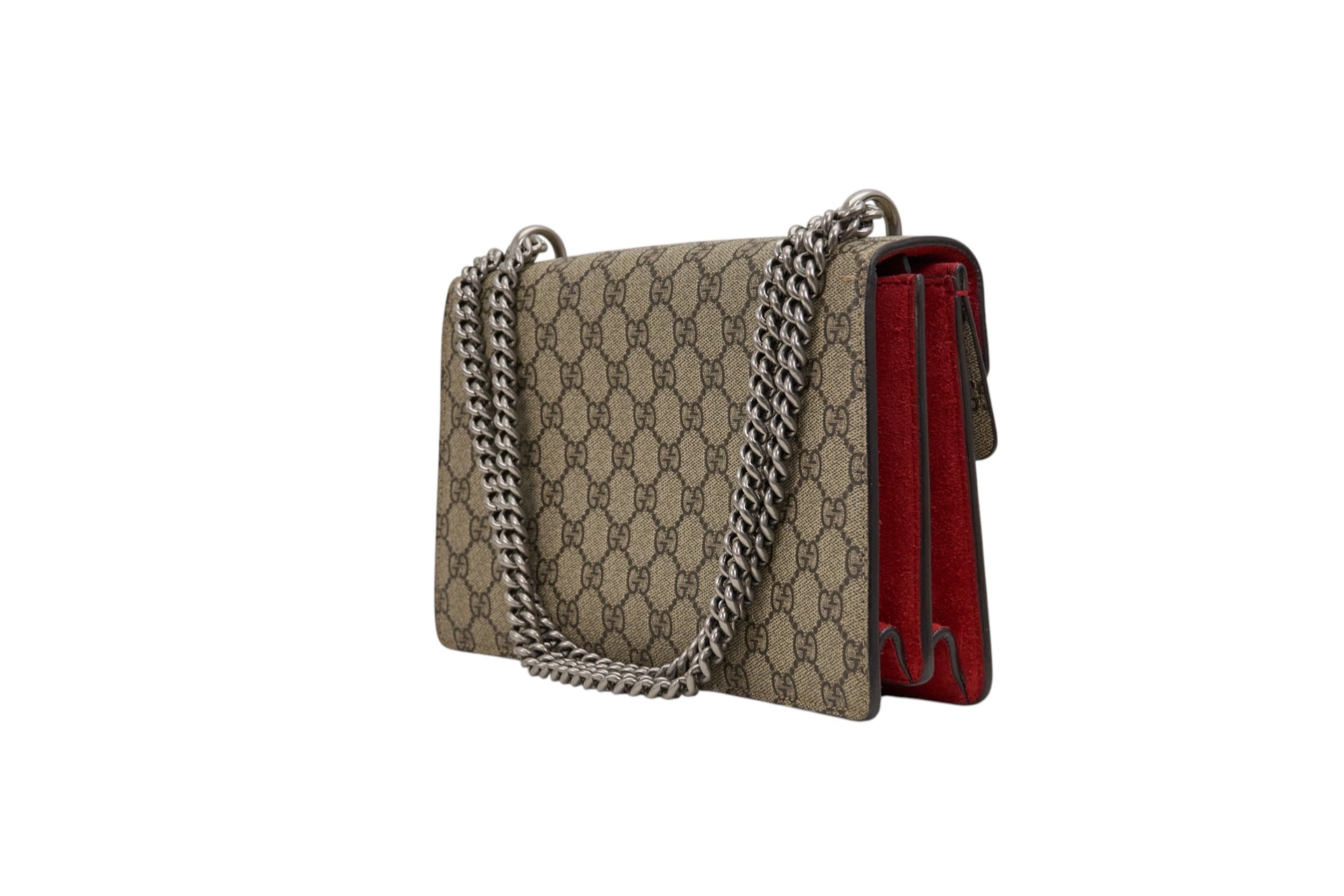 Gucci GG Supreme Monogram Red Suede Medium Dionysys