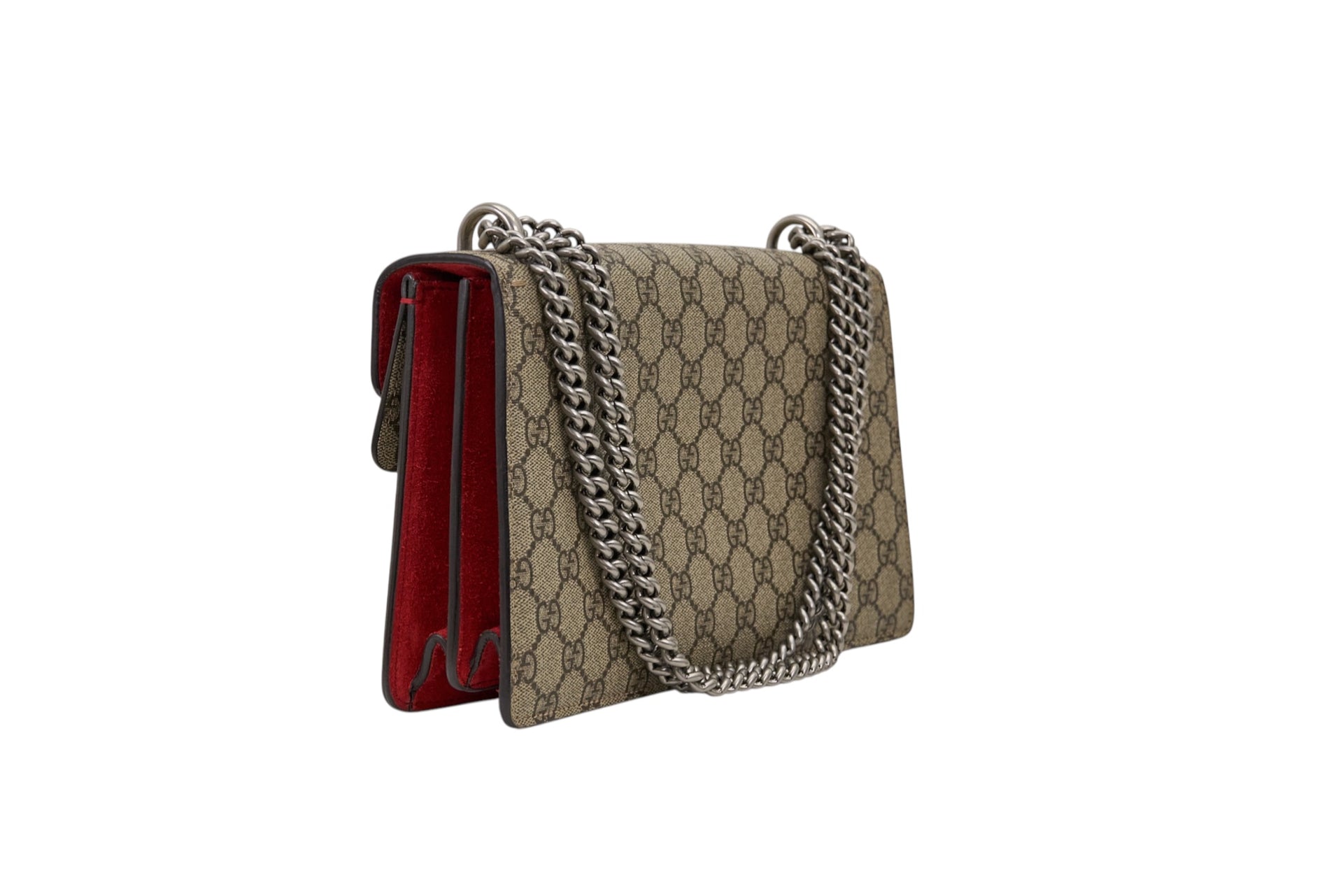 Gucci GG Supreme Monogram Red Suede Medium Dionysys