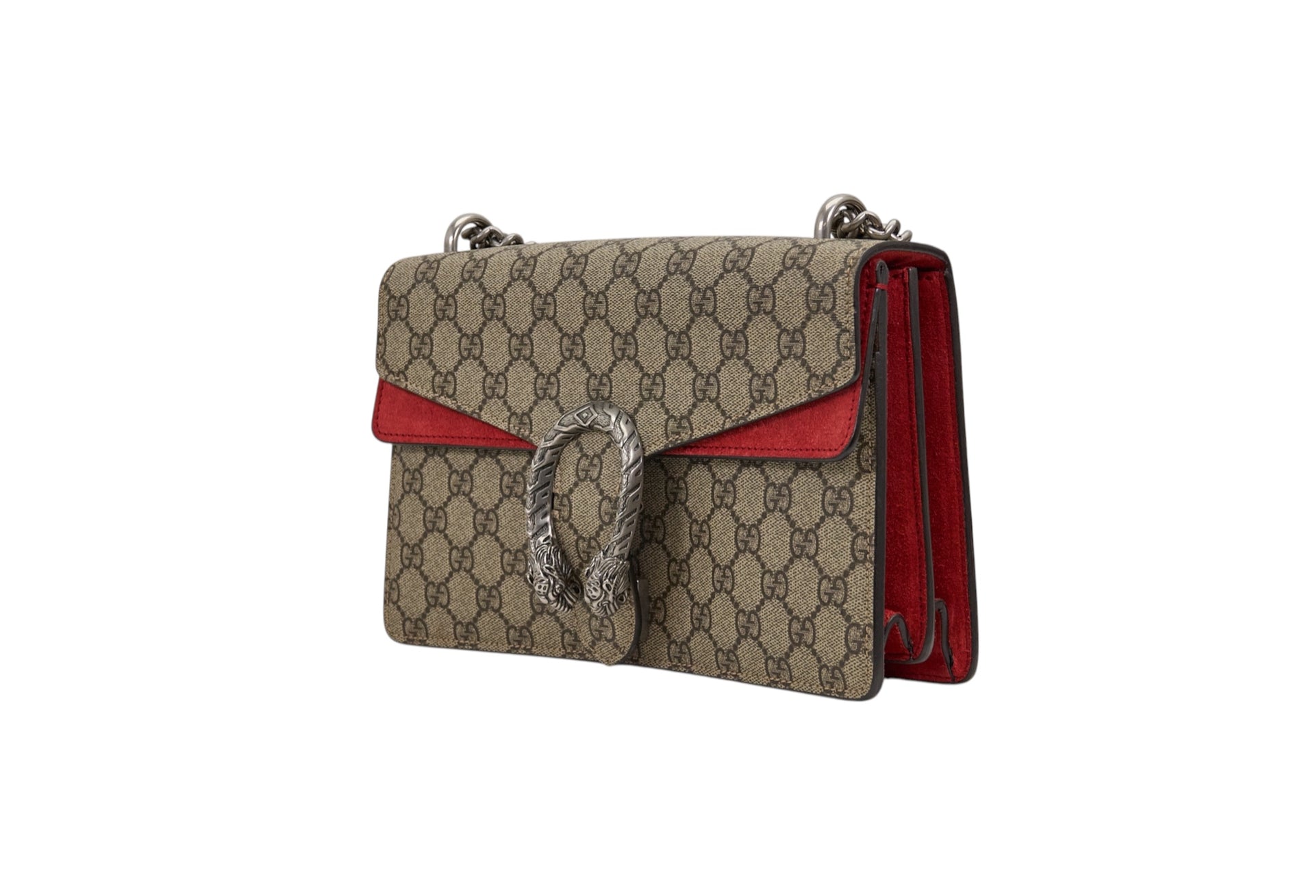 Gucci GG Supreme Monogram Red Suede Medium Dionysys