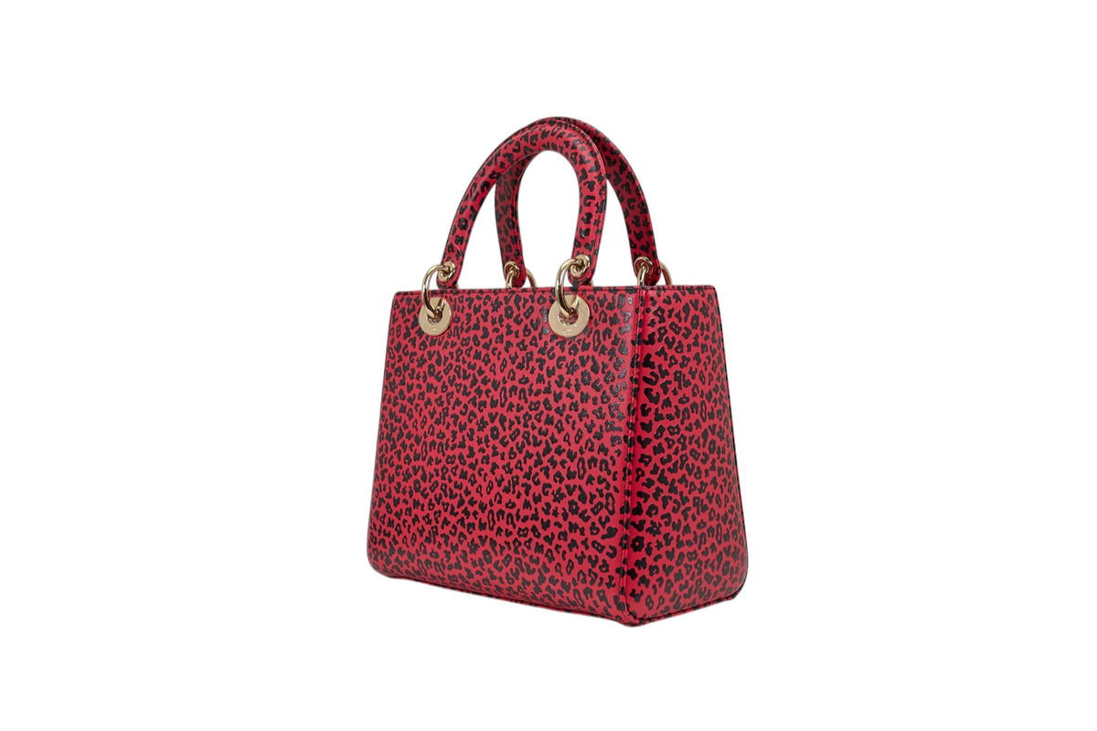 Christian Dior Lady Dior Leopard Pattern Leather Bag
