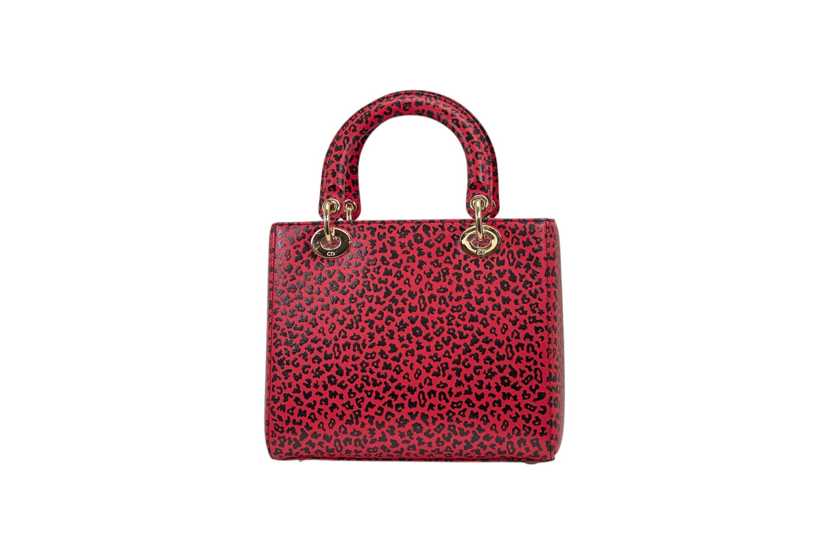 Christian Dior Lady Dior Leopard Pattern Leather Bag