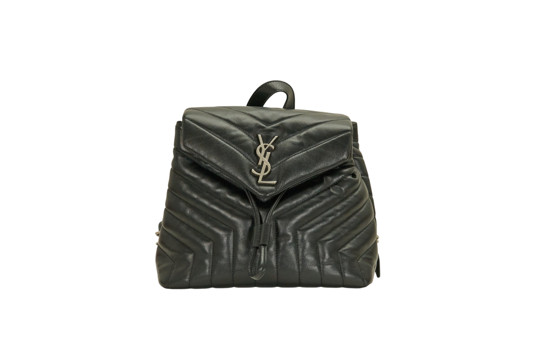 YSL Loulou Backpack in Black Calfskin