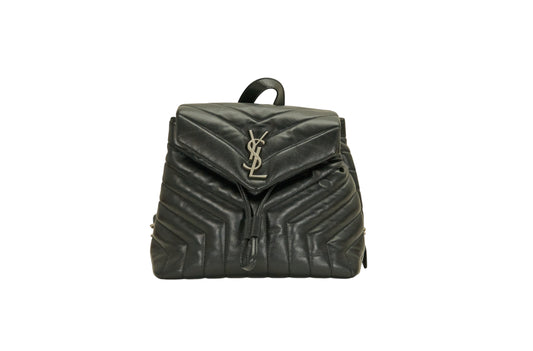 YSL Loulou Backpack in Black Calfskin