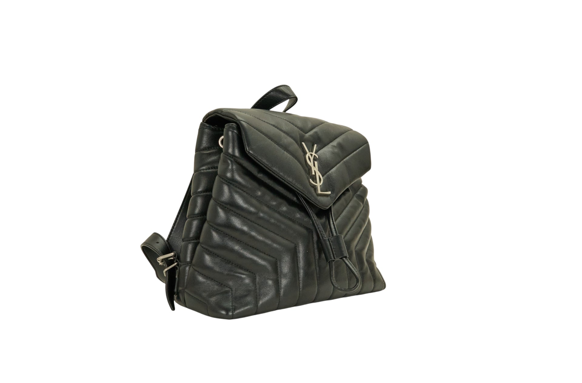 YSL Loulou Backpack in Black Calfskin