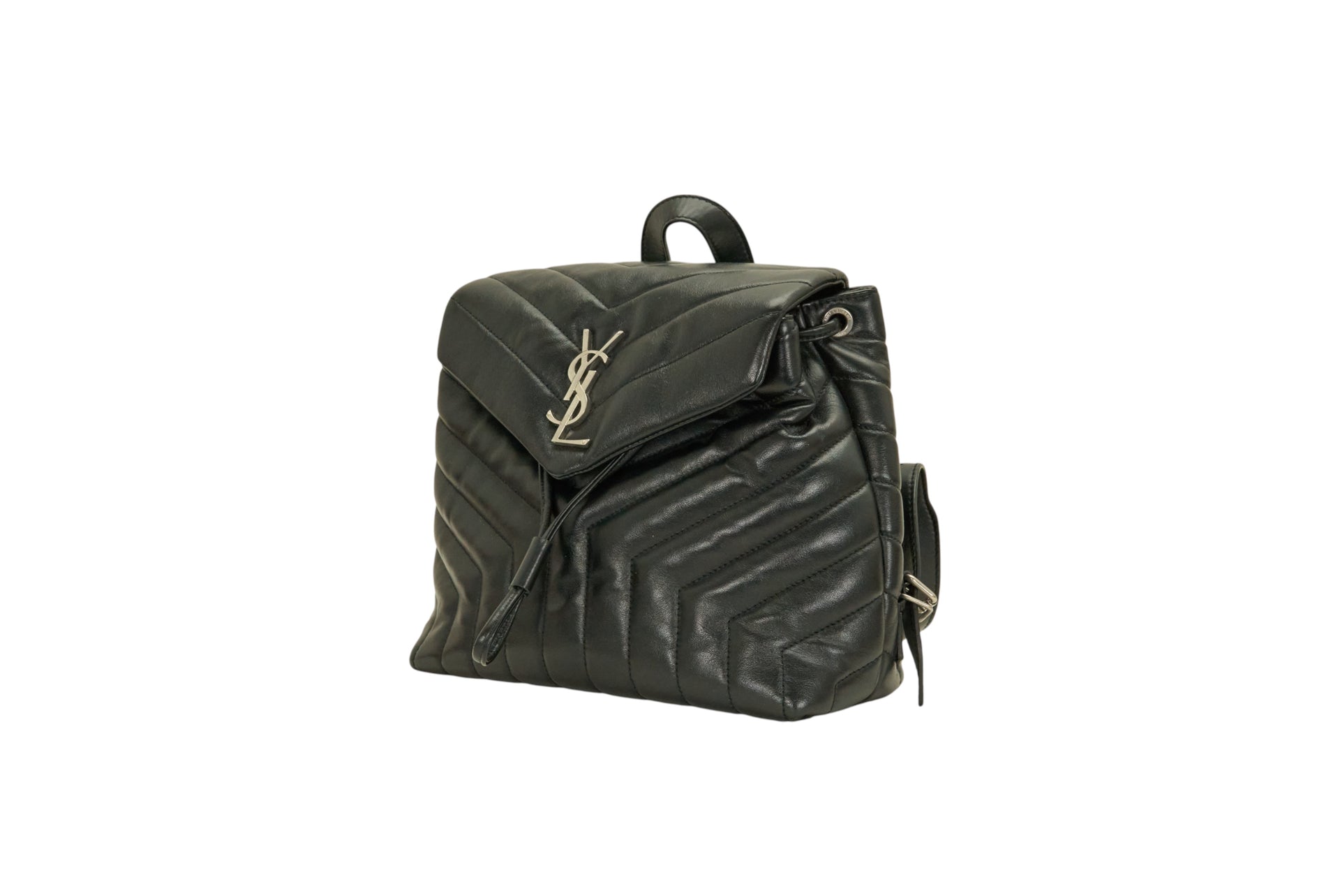 YSL Loulou Backpack in Black Calfskin
