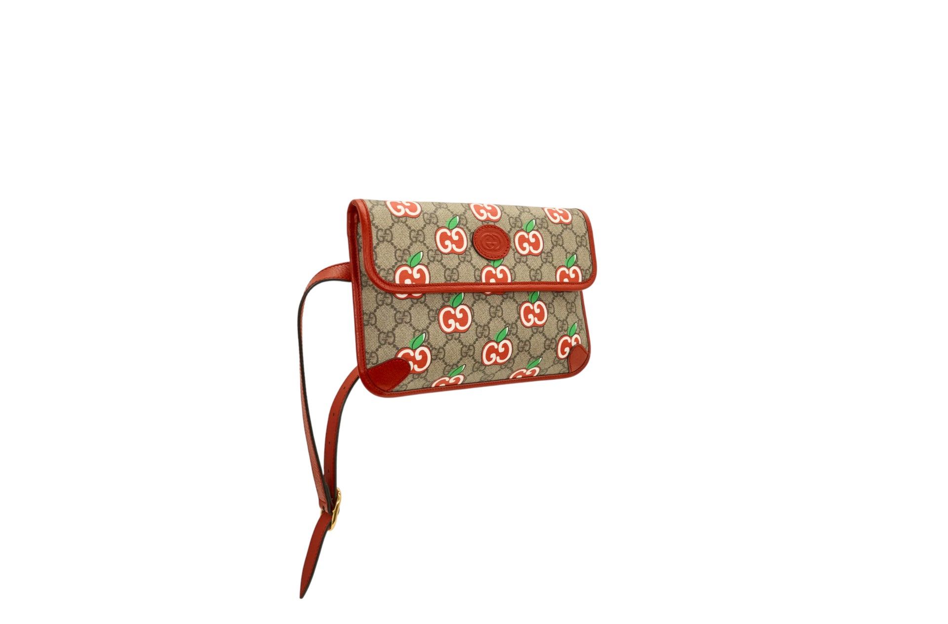 Gucci GG Supreme Apples Leather Belt Bag Fanny Pack