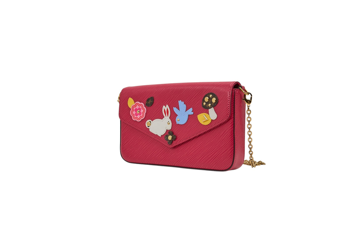 Louis Vuitton Felicie Pochette Epi Easter Bunny Patchwork Fuchsia