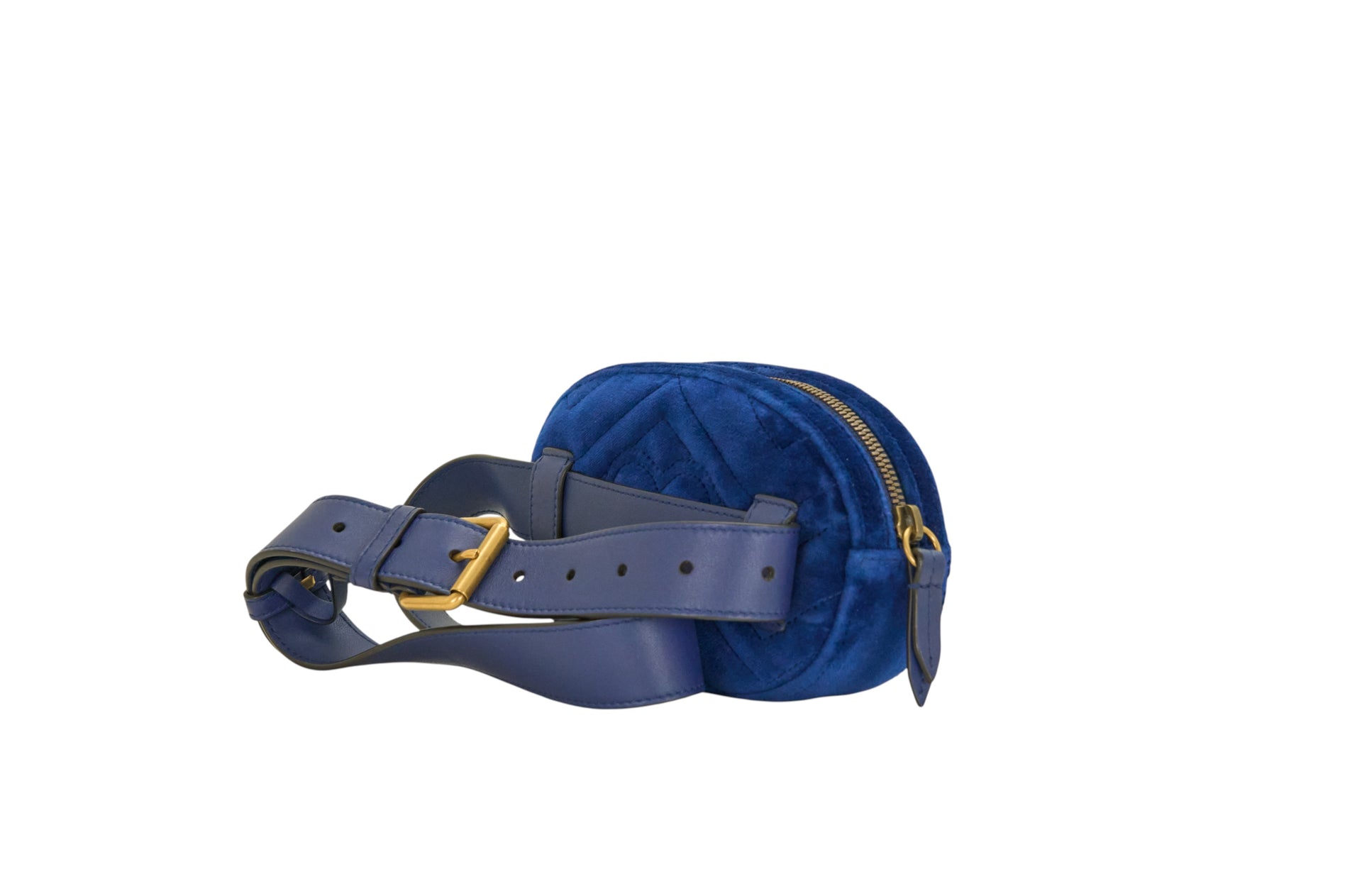 Gucci GG Marmont Belt Bag Blue Velvet