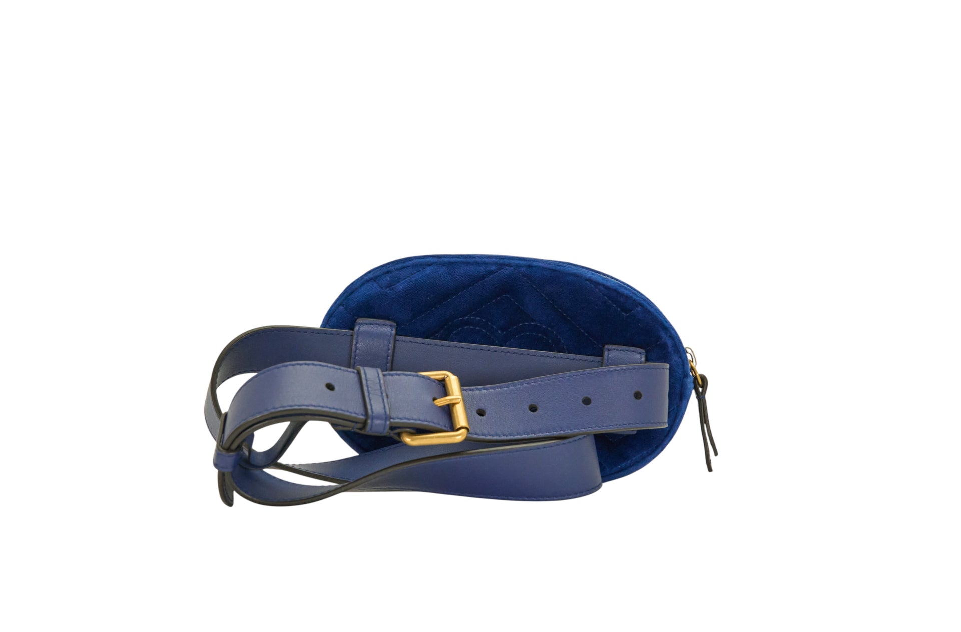 Gucci GG Marmont Belt Bag Blue Velvet