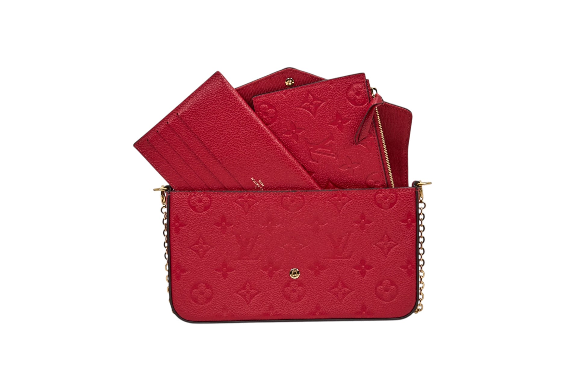 Louis Vuitton Felicie Pochette Monogram Empreinte Scarlet