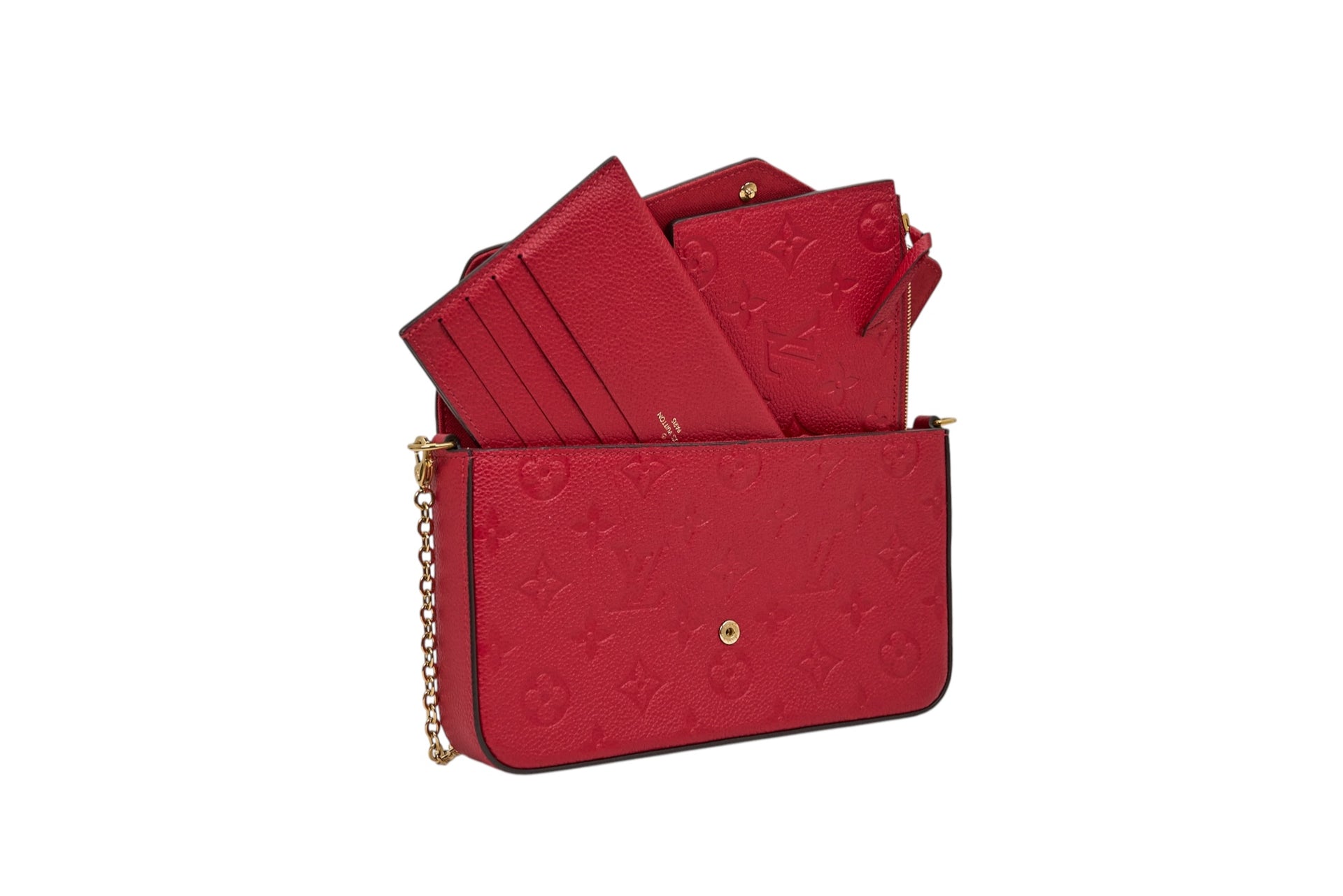 Louis Vuitton Felicie Pochette Monogram Empreinte Scarlet