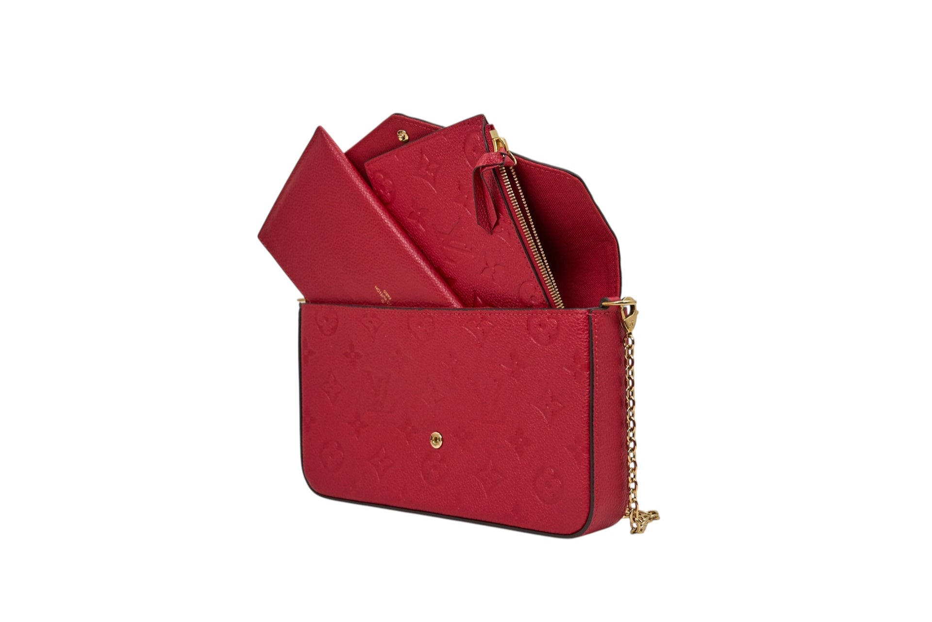 Louis Vuitton Felicie Pochette Monogram Empreinte Scarlet