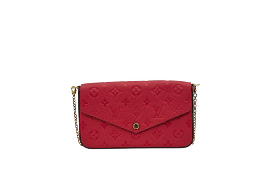Louis Vuitton Felicie Pochette Monogram Empreinte Scarlet