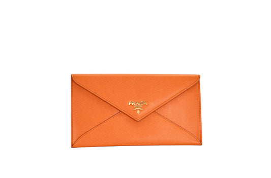 Prada Orange Envelope Wallet