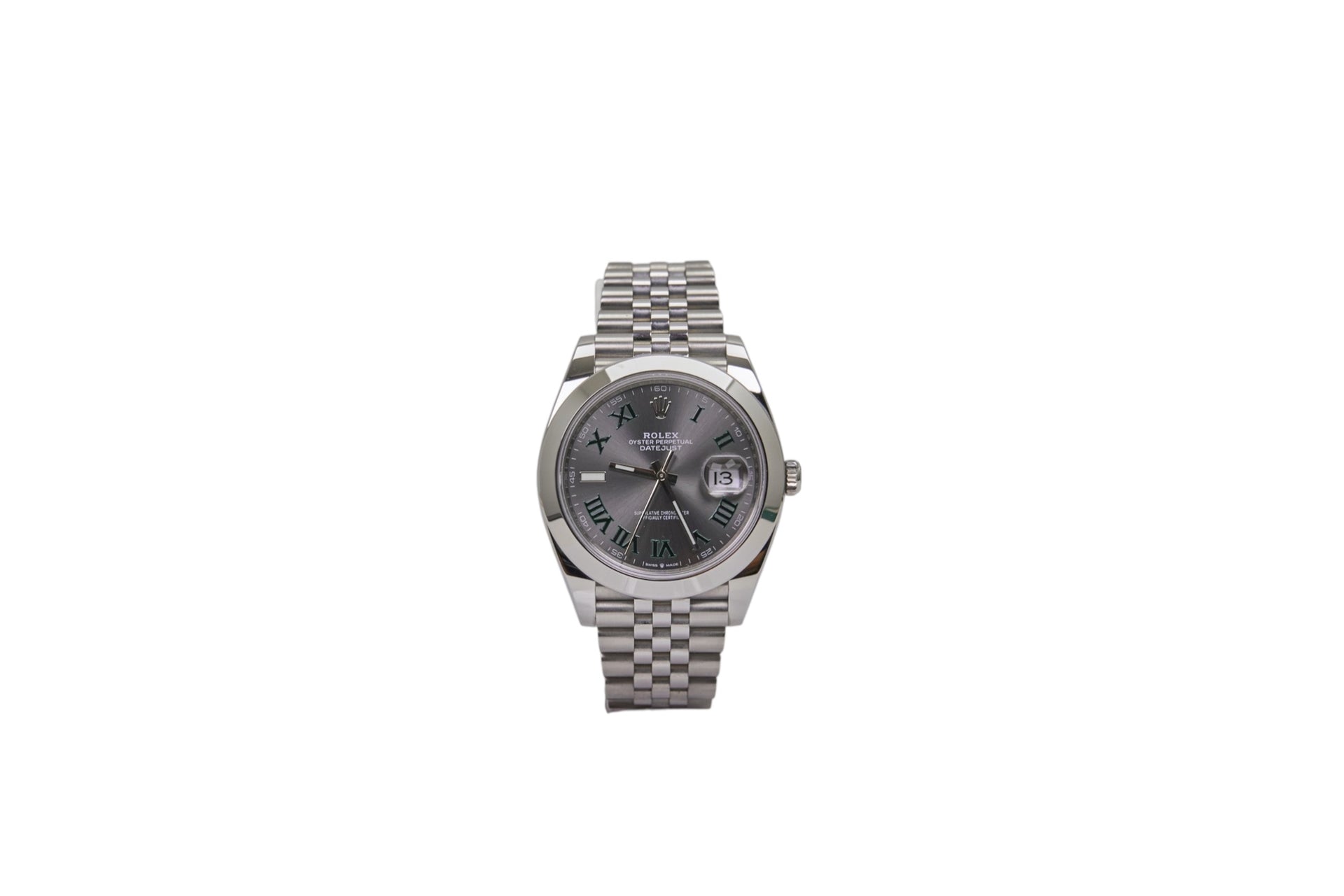 41mm Rolex Datejust Wimbledon Stainless Smooth Bezel on Jubilee (2024)
