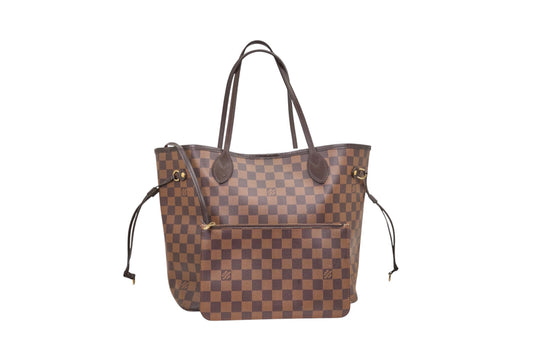 Louis Vuitton Neverfull MM Damier Ebene Red with Pouch