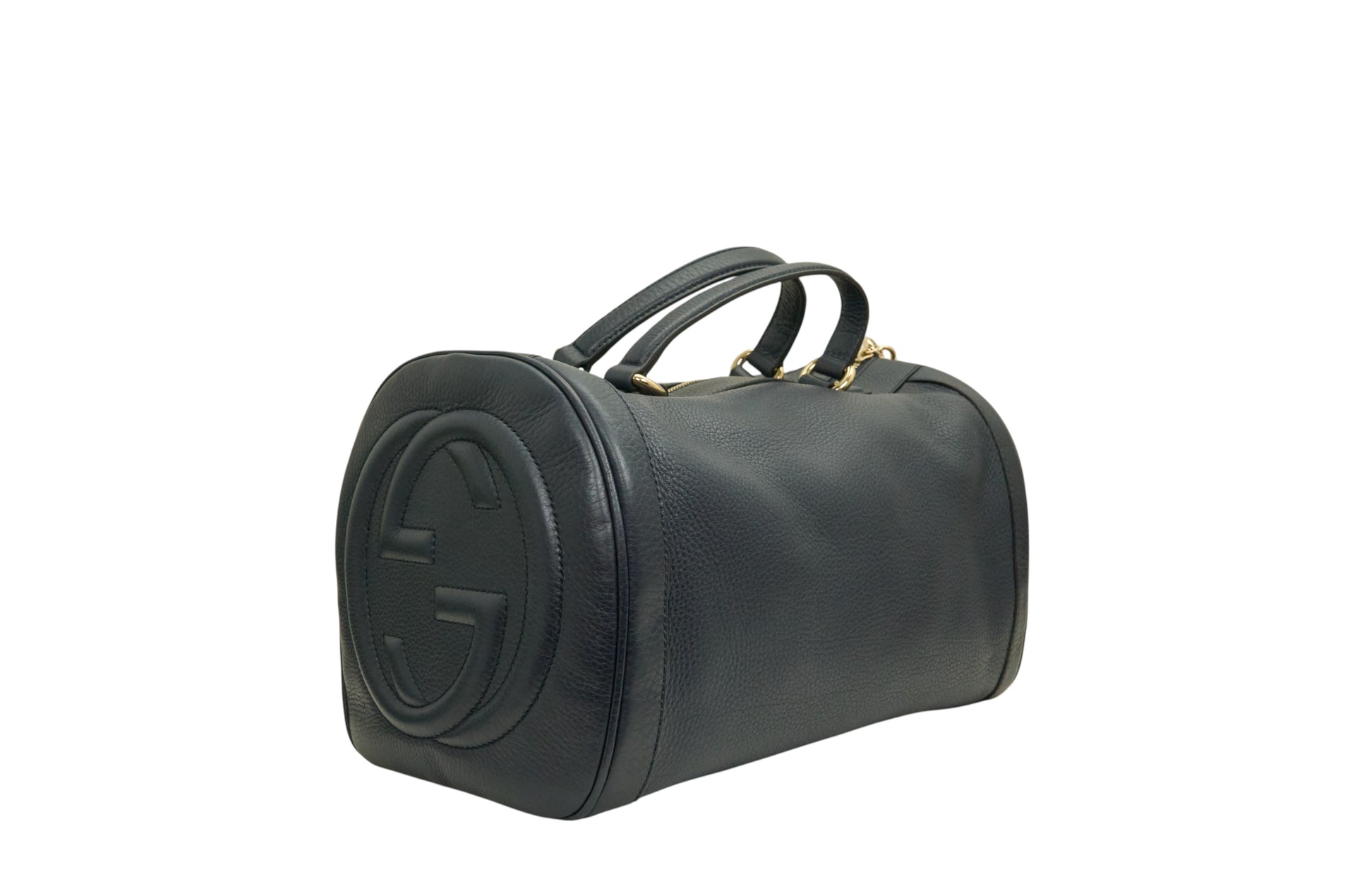 Gucci Soho Boston Leather Bag in Navy