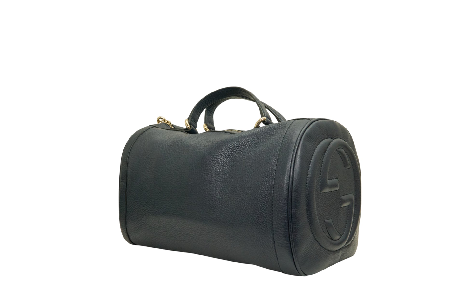 Gucci Soho Boston Leather Bag in Navy