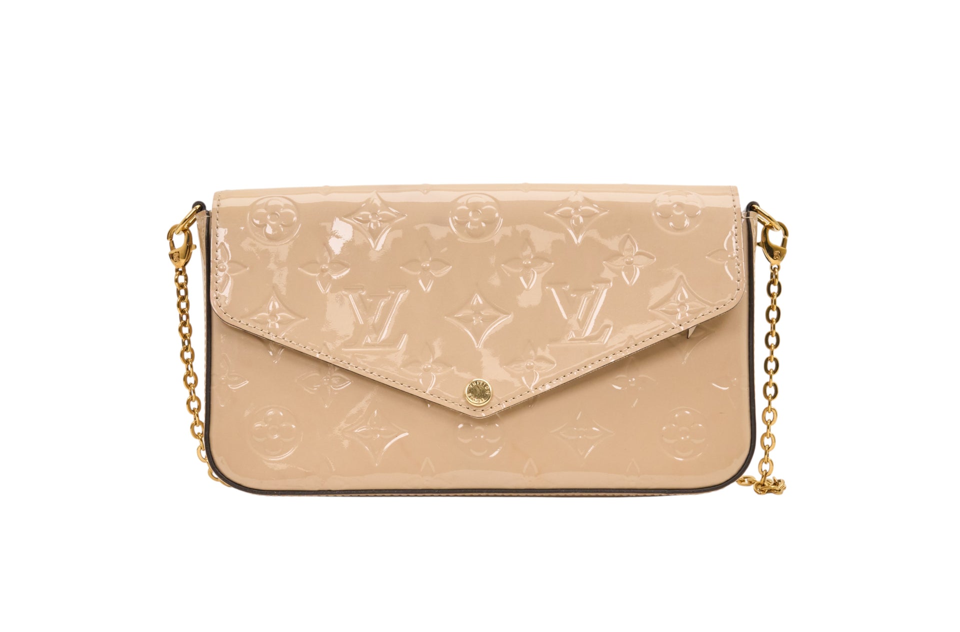 Louis Vuitton Pochette Felicie Monogram Vernis Beige