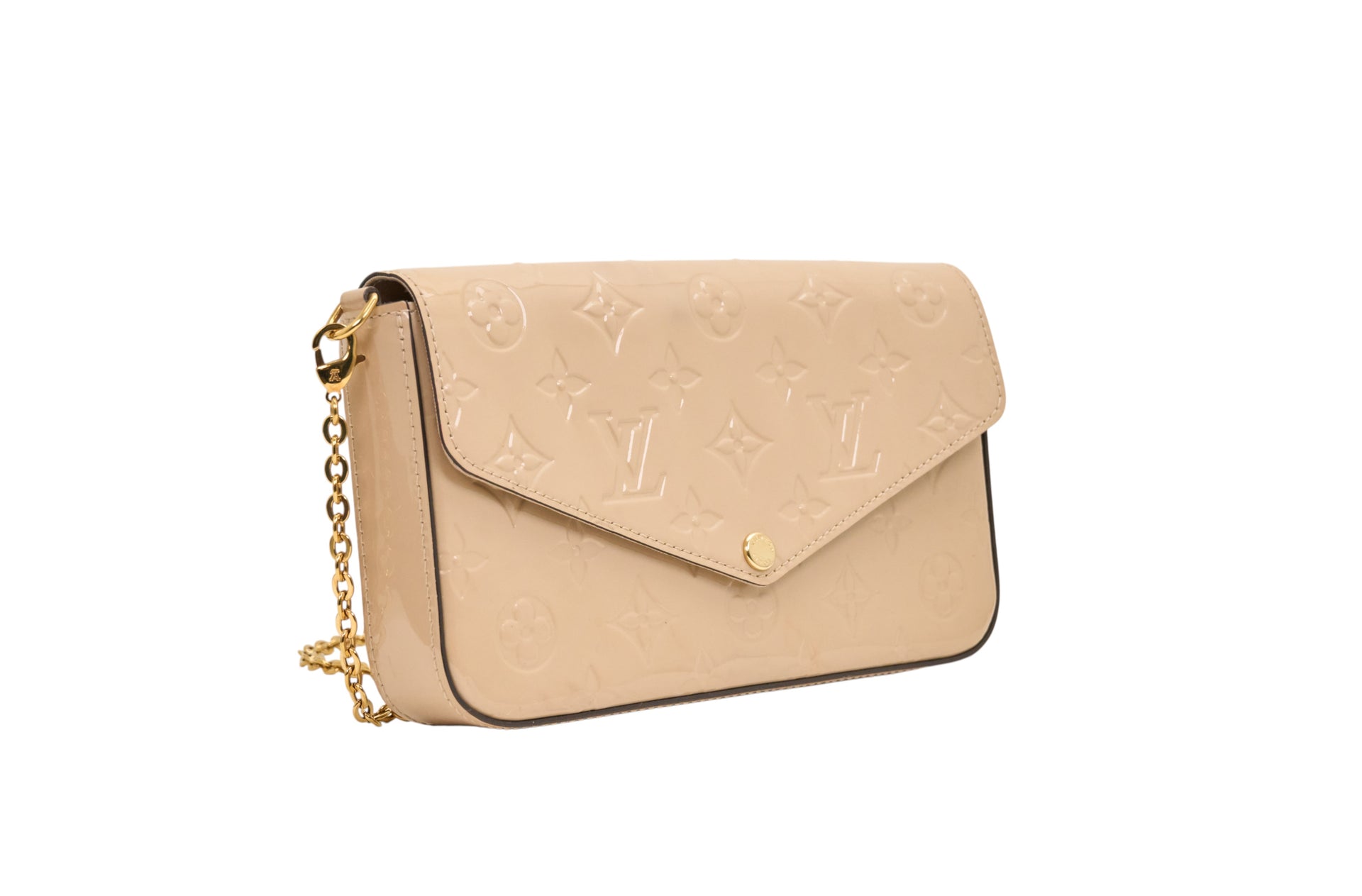 Louis Vuitton Pochette Felicie Monogram Vernis Beige