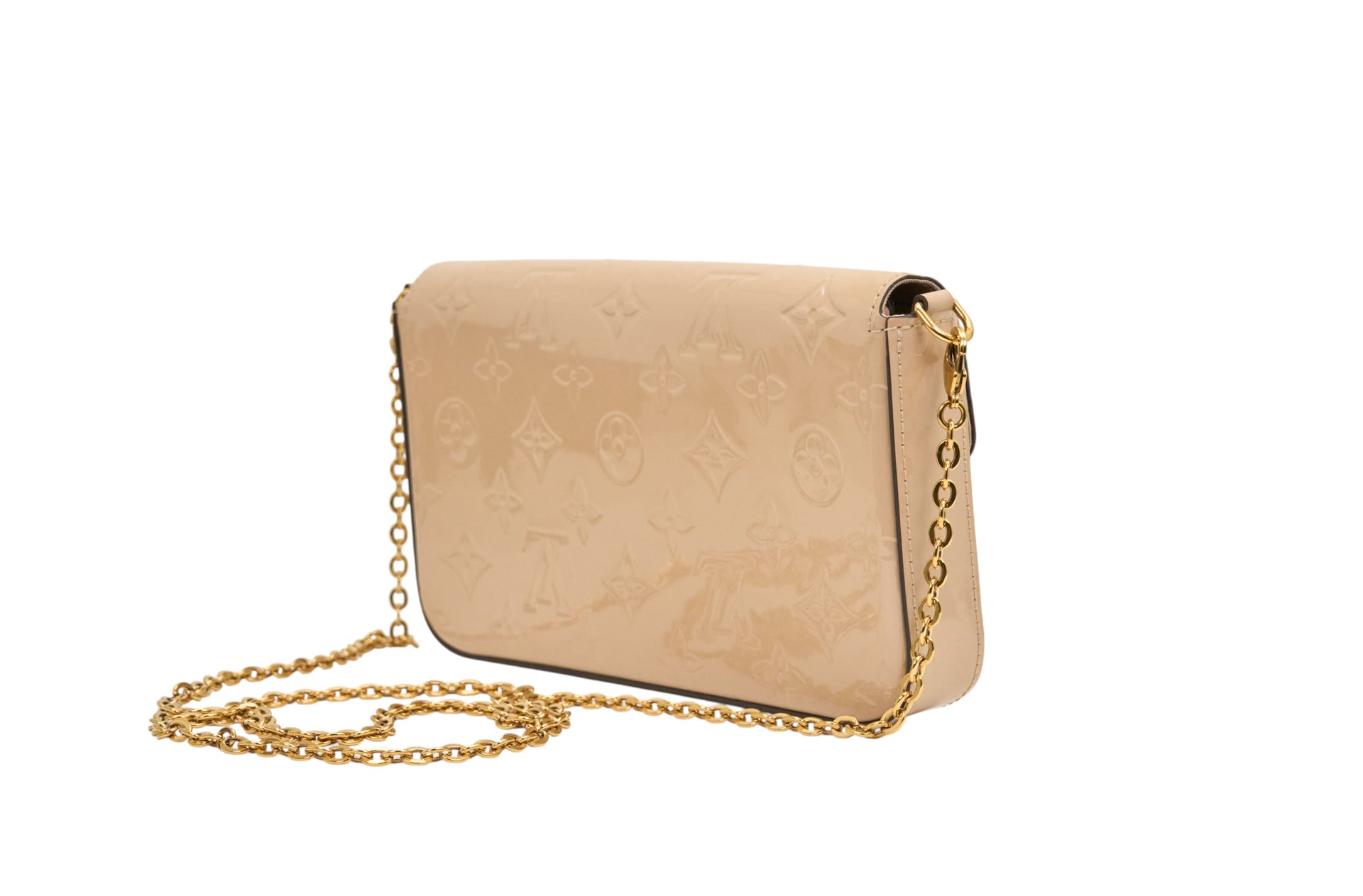 Louis Vuitton Pochette Felicie Monogram Vernis Beige