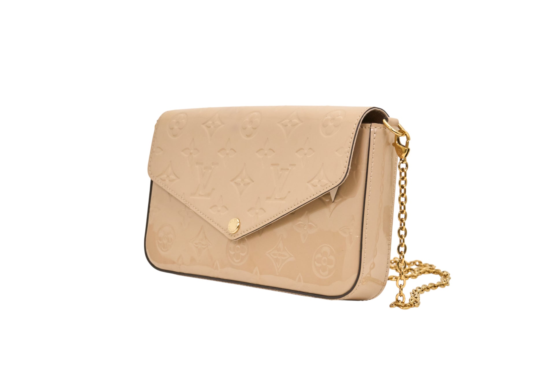 Louis Vuitton Pochette Felicie Monogram Vernis Beige