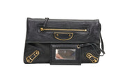 Balenciaga Black Leather Envelope Bag