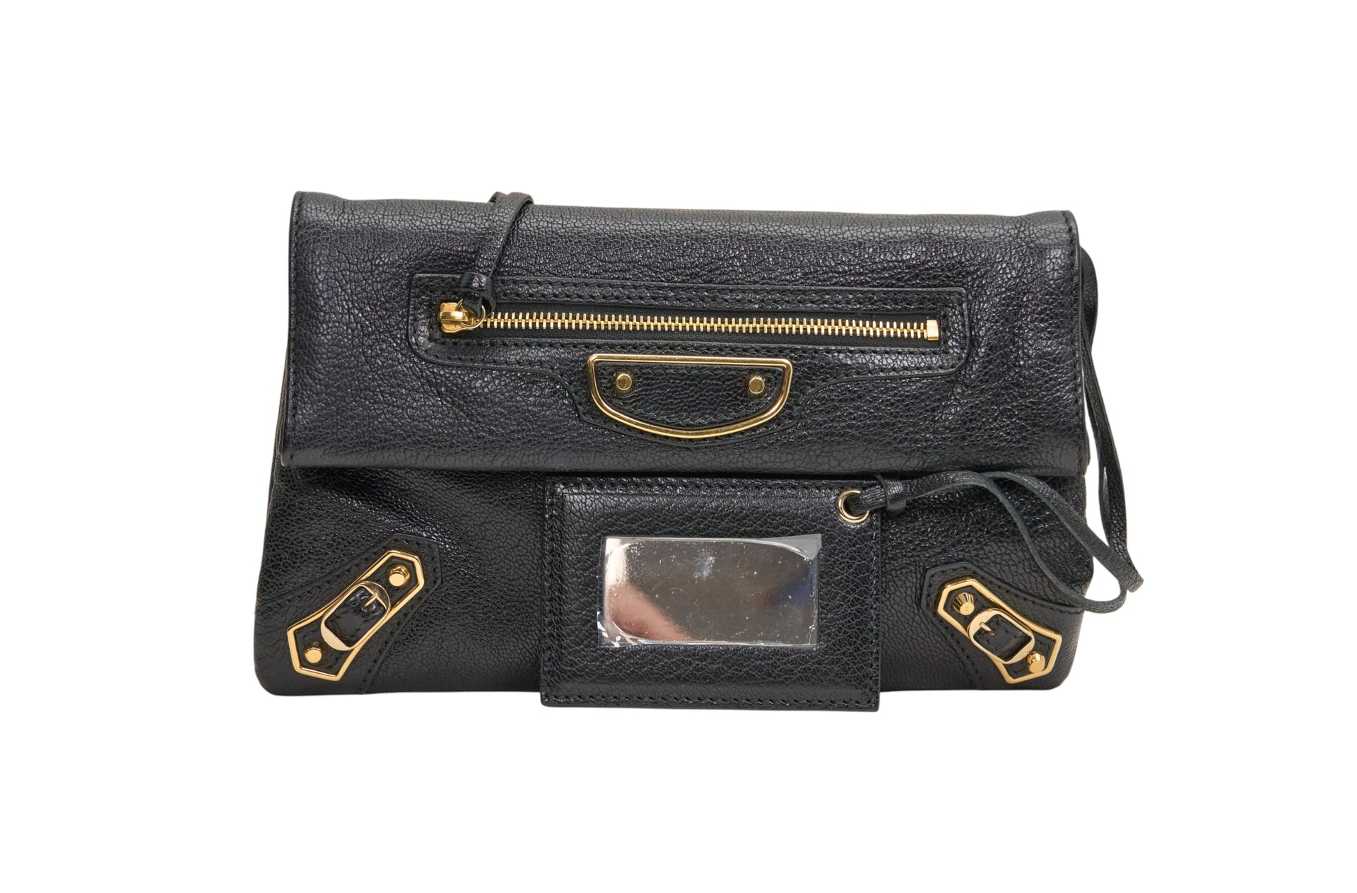 Balenciaga Black Leather Envelope Bag