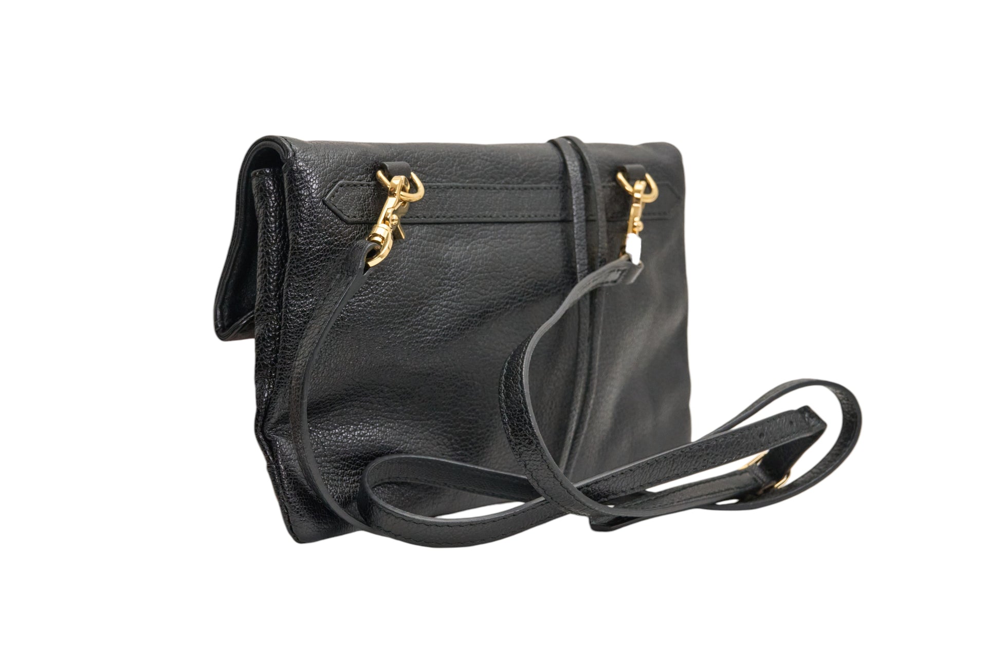 Balenciaga Black Leather Envelope Bag