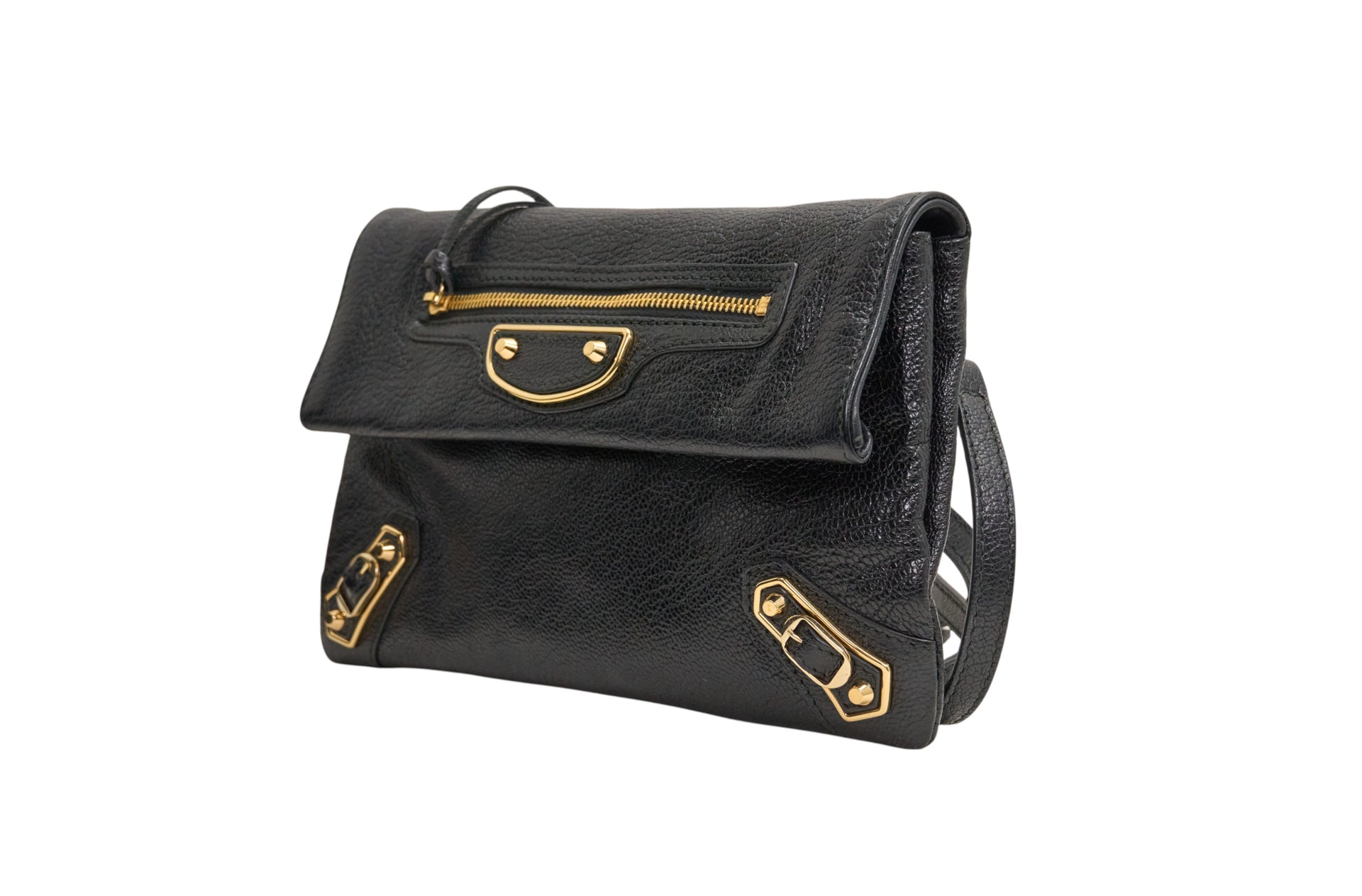Balenciaga Black Leather Envelope Bag