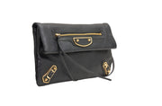 Balenciaga Black Leather Envelope Bag