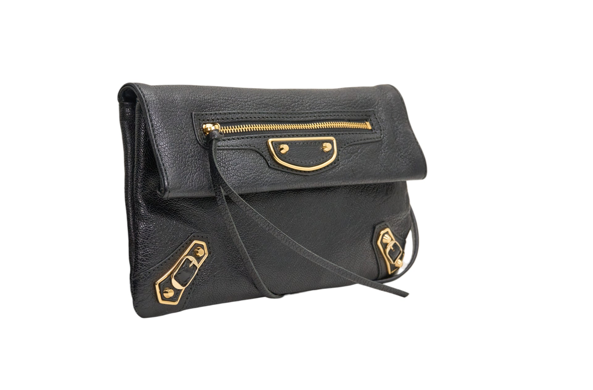 Balenciaga Black Leather Envelope Bag