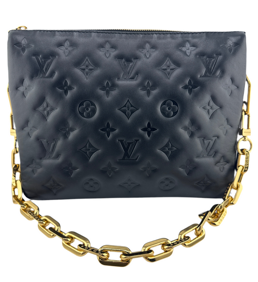 Louis Vuitton Coussin PM Monogram Embossed Puffy Lambskin Noir