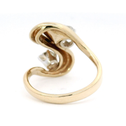 Vintage Natural Diamond Bypass Ring in 14K Yellow Gold Sz 7