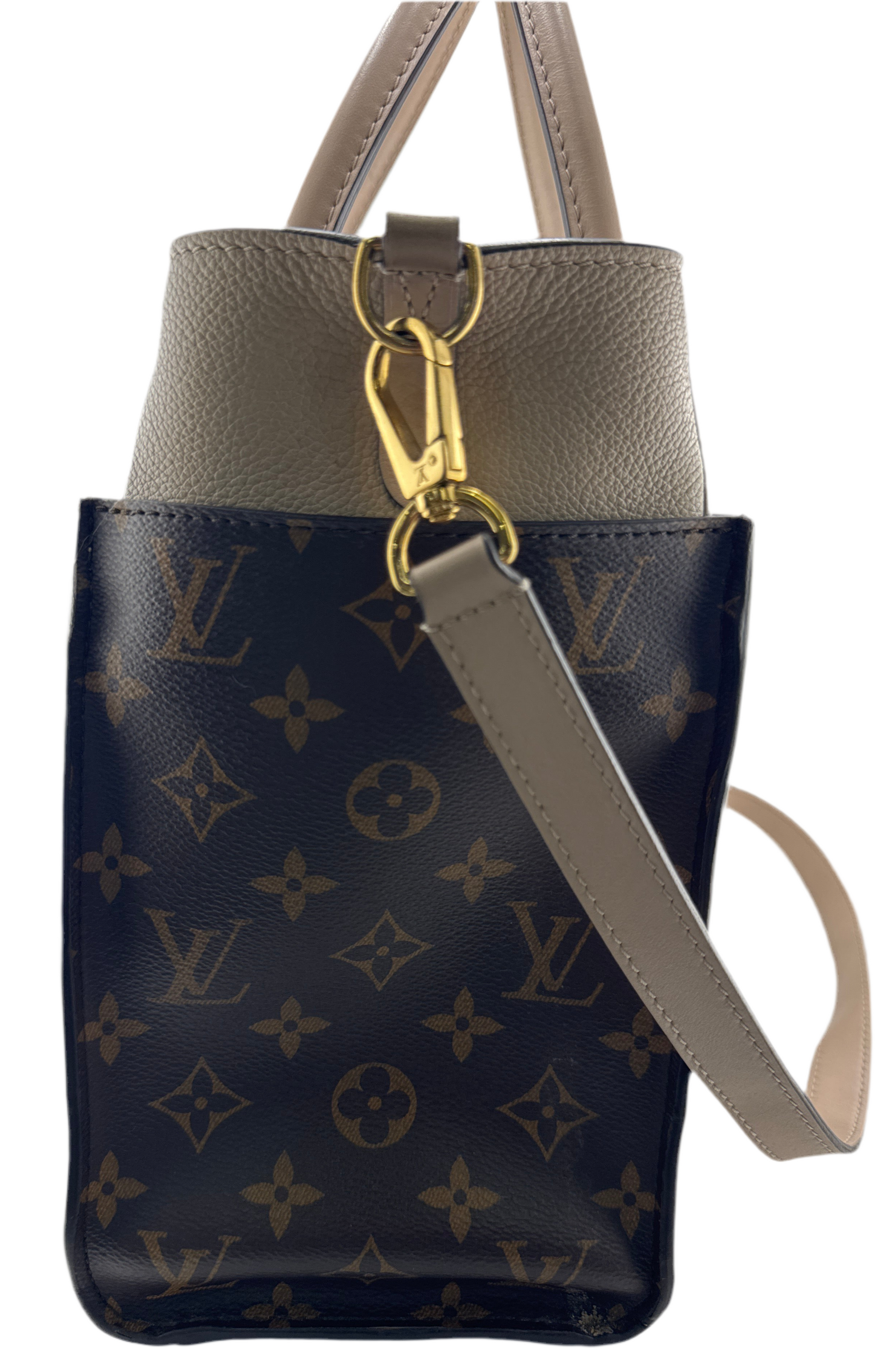 Louis Vuitton On My Side MM Calfskin Monogram Greige