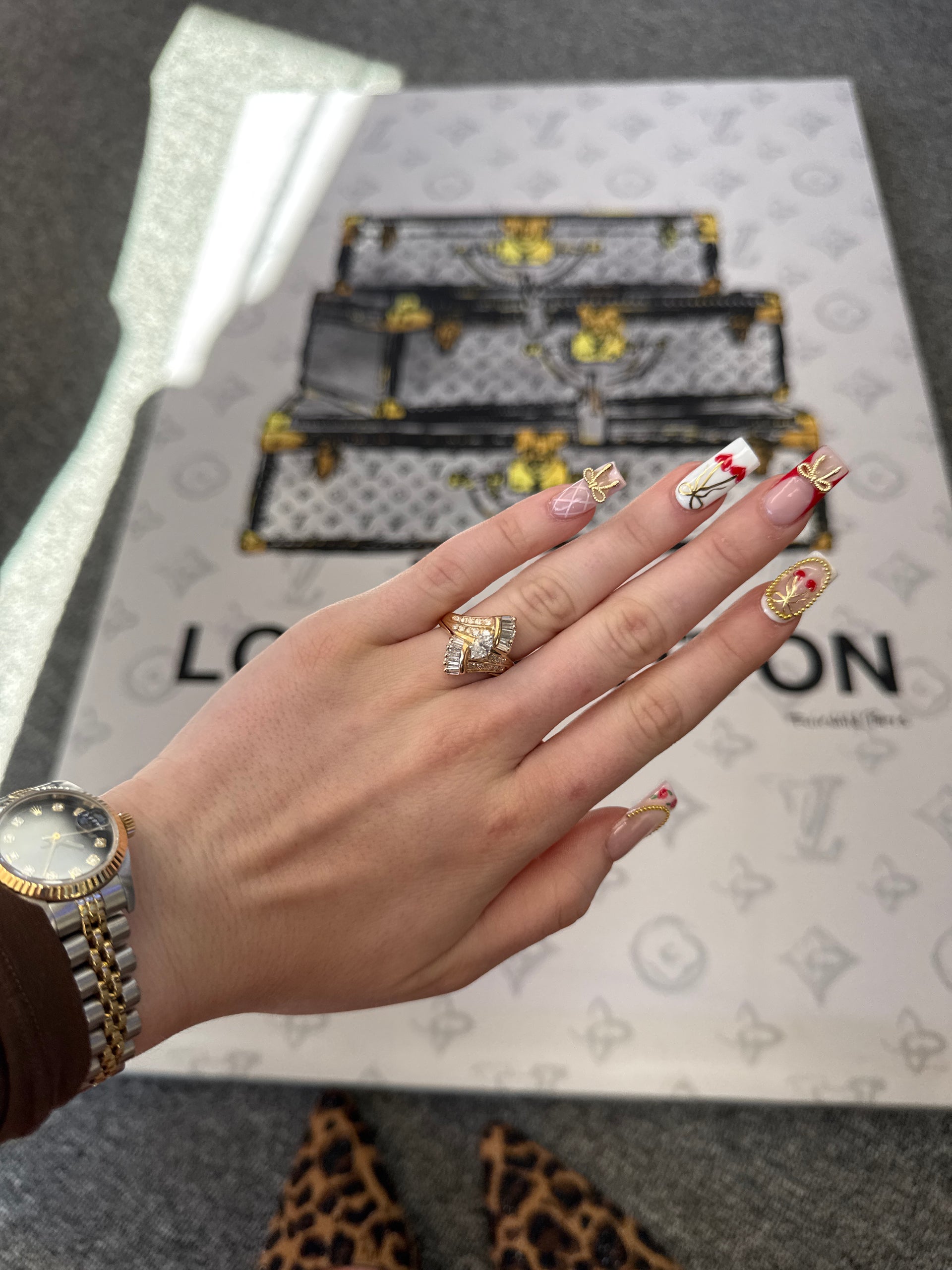 Marquise Diamond Ring Set with Baguettes in 14K Yellow Gold