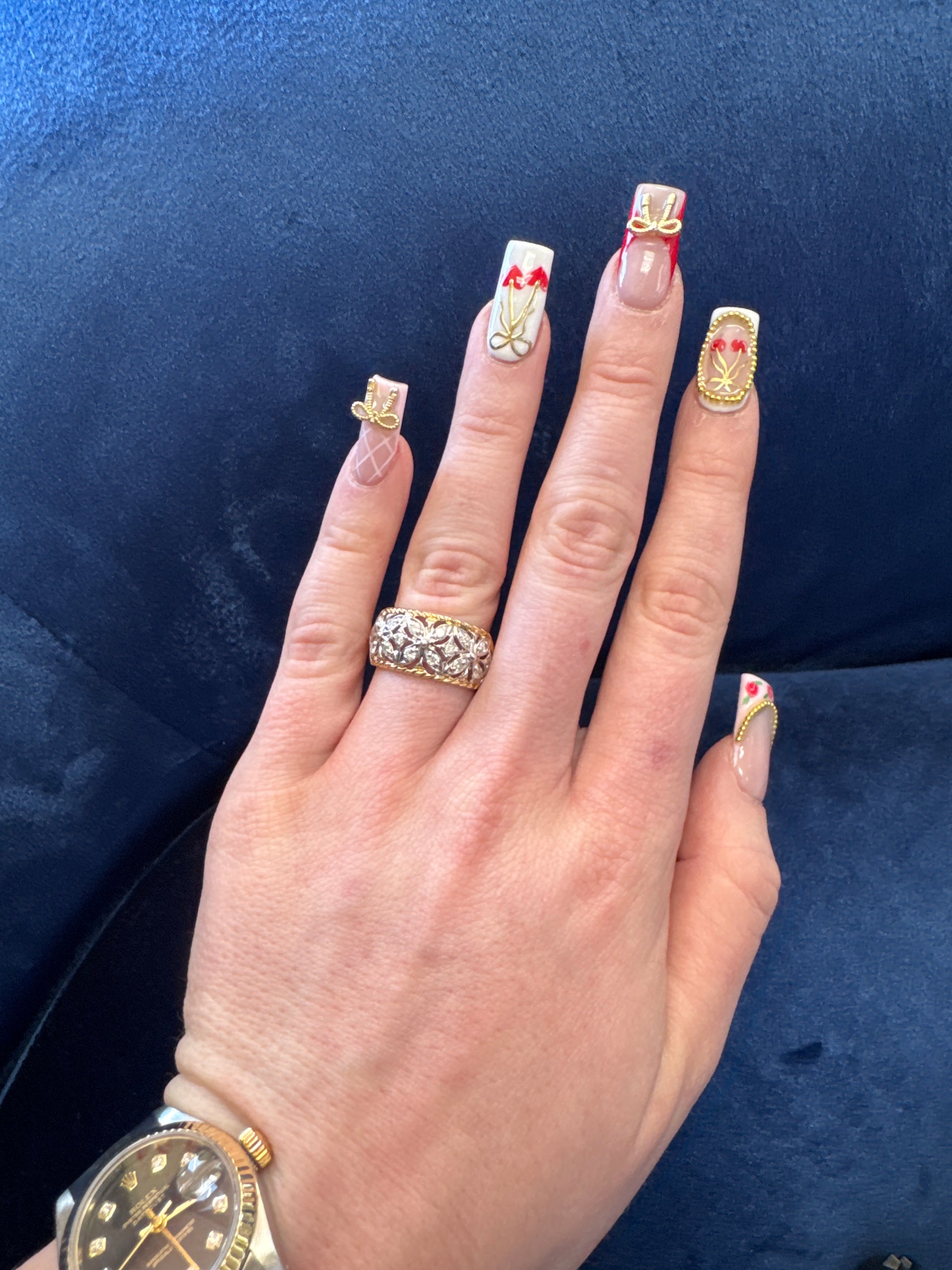 14K Yellow Gold Diamond Fashion Estate Ring