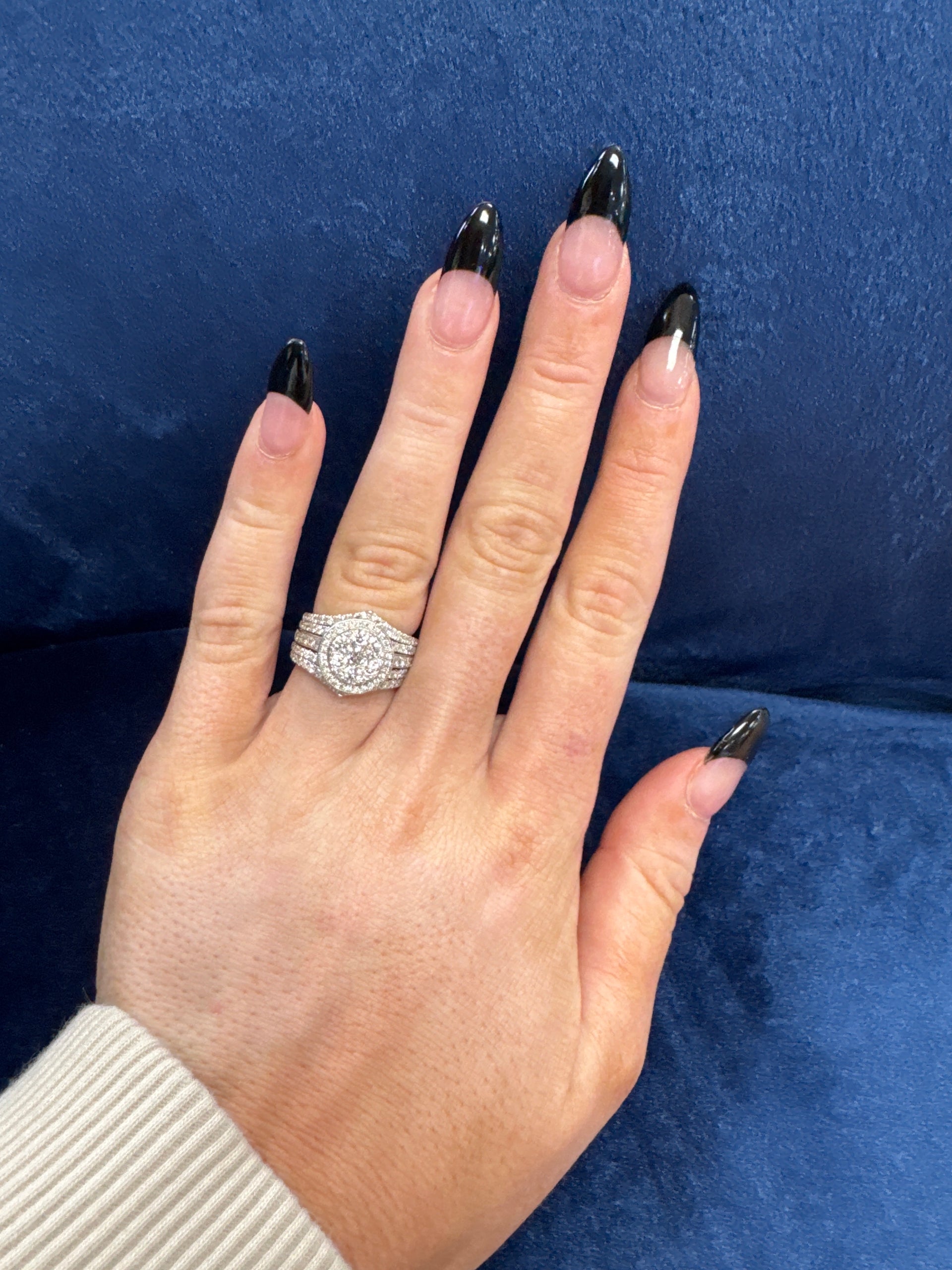 Three Piece Diamond Engagement Set in 14K White Gold