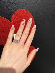 2.02ct. Fancy Intense Pink VS1 Lab Grown Emerald Cut Diamond in 14K White Gold Mounting Sz 6.5